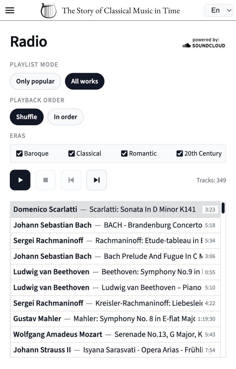 AboutMusic radio section